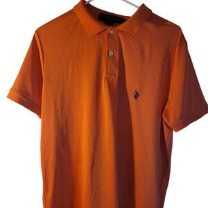 Men's Us Polo Assn Orange Polo Shirt Large